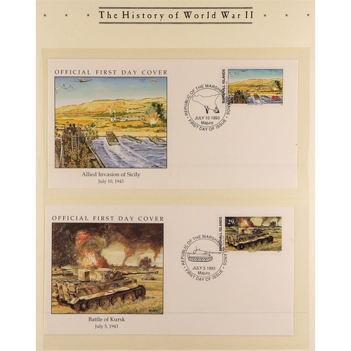 211 - THE HISTORY OF WORLD WAR II 1989-2000 WORLD COLLECTION in three special hingeless albums, includes n... 