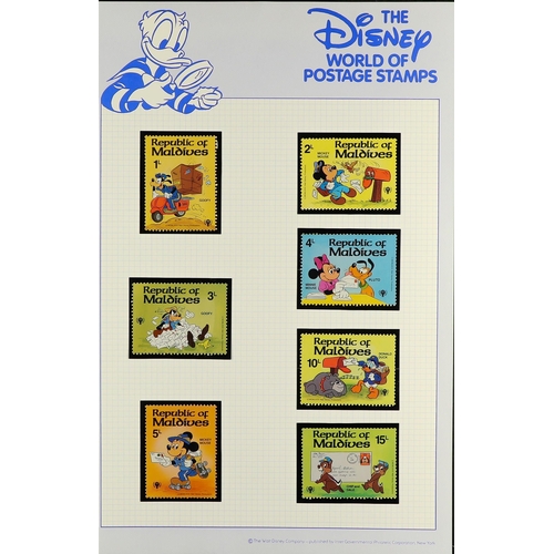 217 - DISNEY 1980's world never hinged mint collection in special hingeless album, includes all different ... 