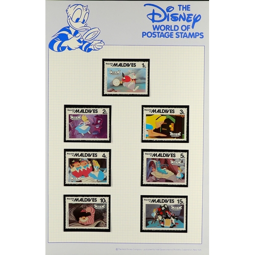 217 - DISNEY 1980's world never hinged mint collection in special hingeless album, includes all different ... 