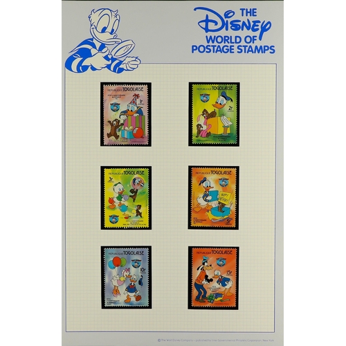 217 - DISNEY 1980's world never hinged mint collection in special hingeless album, includes all different ... 