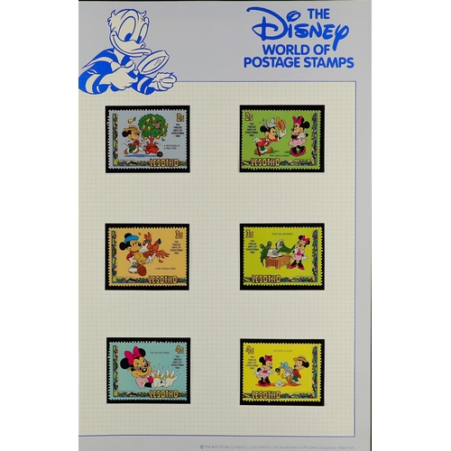 217 - DISNEY 1980's world never hinged mint collection in special hingeless album, includes all different ... 