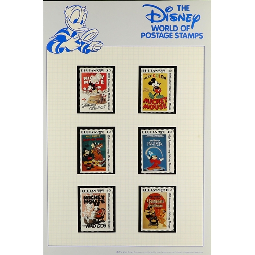 217 - DISNEY 1980's world never hinged mint collection in special hingeless album, includes all different ... 