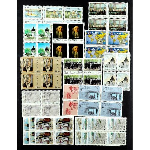 227 - ALAND ISLANDS 1984 - 2001 COLLECTION complete for the period in never hinged mint blocks 4, also all... 