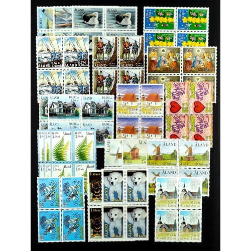 227 - ALAND ISLANDS 1984 - 2001 COLLECTION complete for the period in never hinged mint blocks 4, also all... 