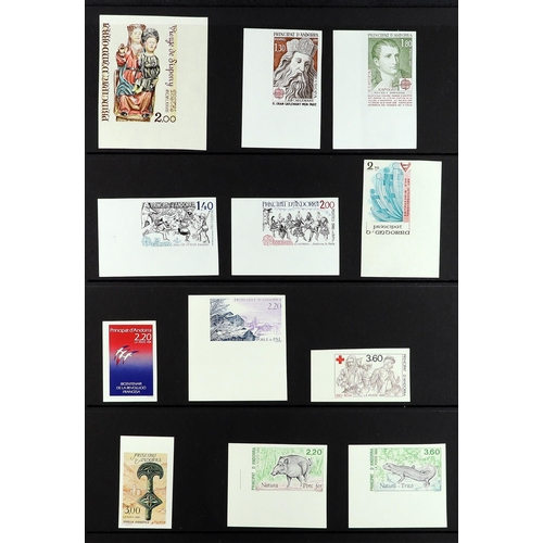 228 - ANDORRA FRENCH 1965 - 1990 imperforates collection of 27 stamps, all never hinged mint sets. Lot 228... 