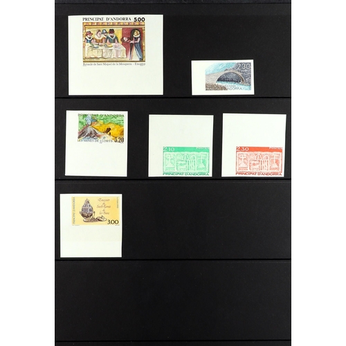 228 - ANDORRA FRENCH 1965 - 1990 imperforates collection of 27 stamps, all never hinged mint sets. Lot 228... 