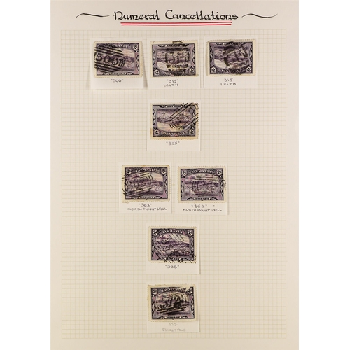 248 - AUSTRALIAN STATES TASMANIA COLLECTION of numeral cancellations on the 1d and 2d pictorial stamps (35... 