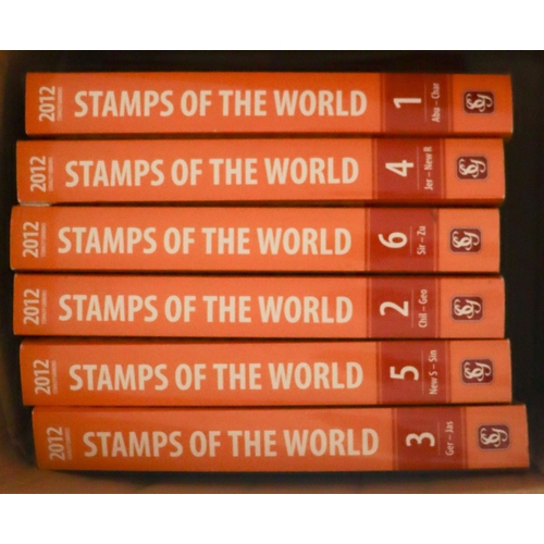 25 - STANLEY GIBBONS 2012 STAMPS OF THE WORLD catalogues all six volumes. Fine condition. (6 catalogues) ... 