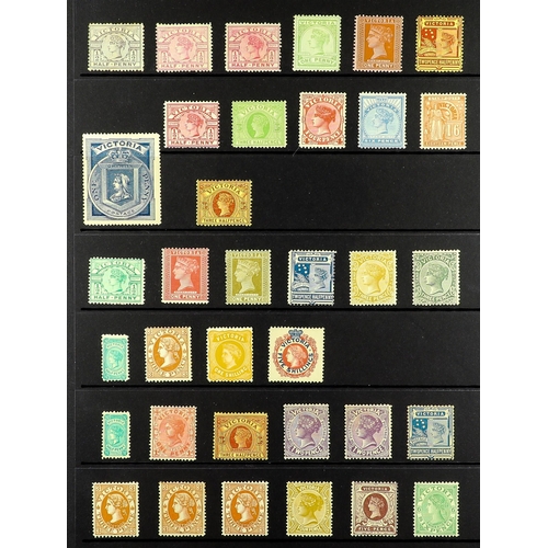 250 - AUSTRALIAN STATES VICTORIA 1886 - 1913 MINT COLLECTION of over 45 stamps on protective pages, note 1... 