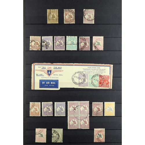 254 - AUSTRALIA 1913 - 1936 KANGAROOS COLLECTION of 80 stamps on protective pages, note 1913 to 2s, 1915 t... 