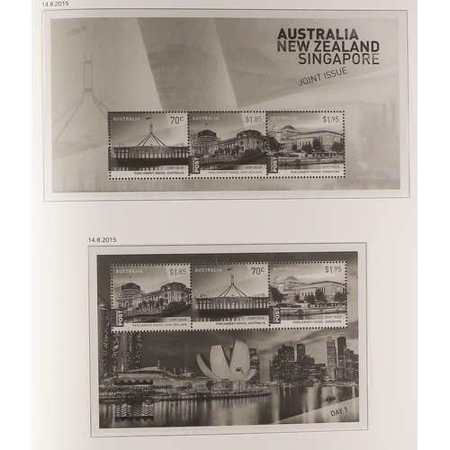 272 - AUSTRALIA 1993 - 2015 HINGELESS DAVO ALBUM for miniature sheets and similar for Antarctic Territory.... 