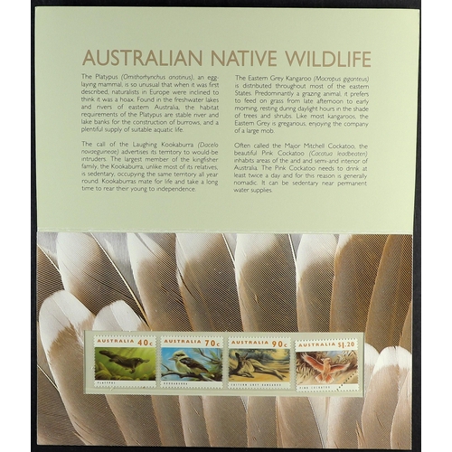 273 - AUSTRALIA 1993 40c, 70c, 90c & $1.20 Australian Wildlife values in sealed Australia Post presentatio... 