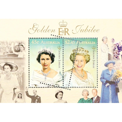 279 - AUSTRALIA 2002 Golden Jubilee set + miniature sheet, the miniature sheet with printers control perfo... 