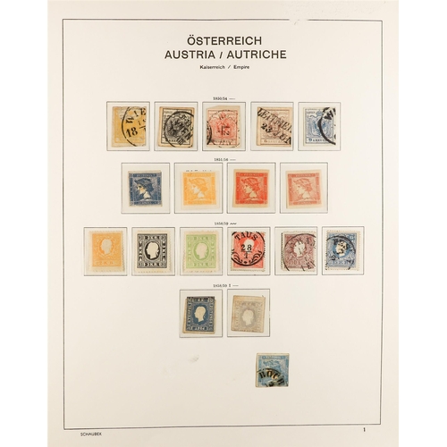 287 - AUSTRIA 1850 - 1937 COLLECTION. of around 1000 mint & used stamps in Schaubek Austria hingeless albu... 