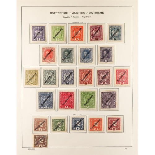 287 - AUSTRIA 1850 - 1937 COLLECTION. of around 1000 mint & used stamps in Schaubek Austria hingeless albu... 