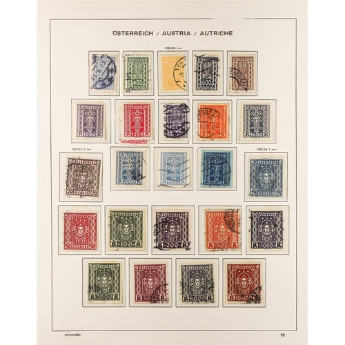 287 - AUSTRIA 1850 - 1937 COLLECTION. of around 1000 mint & used stamps in Schaubek Austria hingeless albu... 