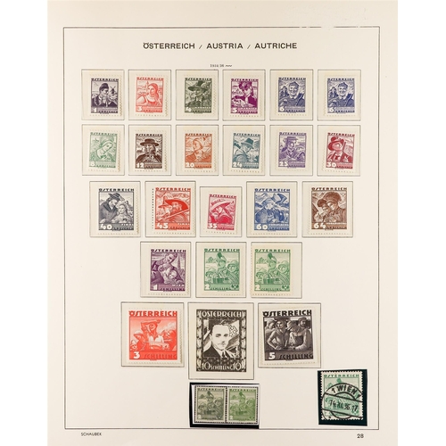 287 - AUSTRIA 1850 - 1937 COLLECTION. of around 1000 mint & used stamps in Schaubek Austria hingeless albu... 