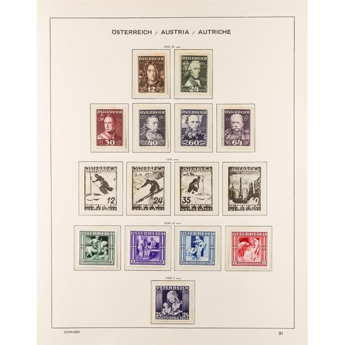 287 - AUSTRIA 1850 - 1937 COLLECTION. of around 1000 mint & used stamps in Schaubek Austria hingeless albu... 