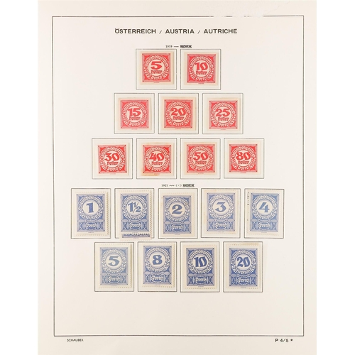 287 - AUSTRIA 1850 - 1937 COLLECTION. of around 1000 mint & used stamps in Schaubek Austria hingeless albu... 