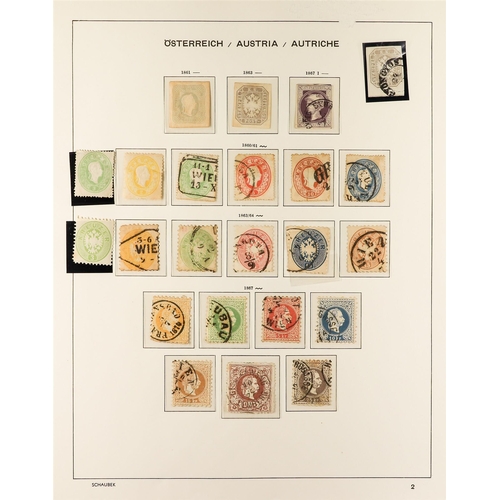 287 - AUSTRIA 1850 - 1937 COLLECTION. of around 1000 mint & used stamps in Schaubek Austria hingeless albu... 