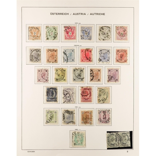 287 - AUSTRIA 1850 - 1937 COLLECTION. of around 1000 mint & used stamps in Schaubek Austria hingeless albu... 