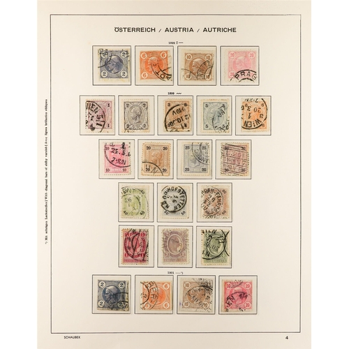 287 - AUSTRIA 1850 - 1937 COLLECTION. of around 1000 mint & used stamps in Schaubek Austria hingeless albu... 