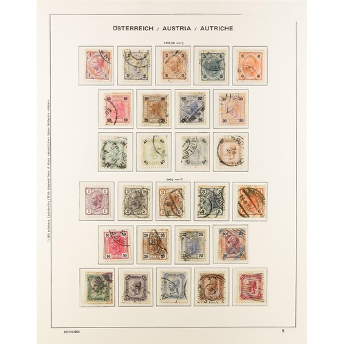 287 - AUSTRIA 1850 - 1937 COLLECTION. of around 1000 mint & used stamps in Schaubek Austria hingeless albu... 