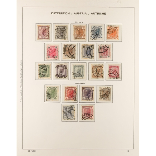 287 - AUSTRIA 1850 - 1937 COLLECTION. of around 1000 mint & used stamps in Schaubek Austria hingeless albu... 