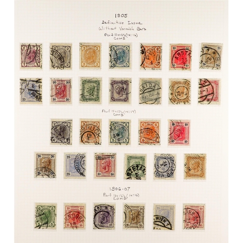 291 - AUSTRIA 1890 - 1907 FRANZ JOSEF DEFINITIVES collection of over 300 stamps on album pages, semi-speci... 