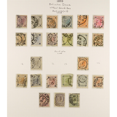 291 - AUSTRIA 1890 - 1907 FRANZ JOSEF DEFINITIVES collection of over 300 stamps on album pages, semi-speci... 