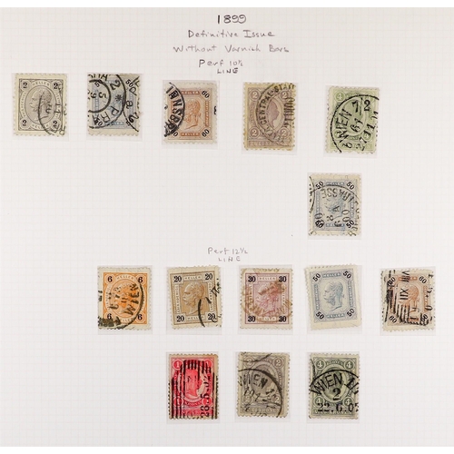 291 - AUSTRIA 1890 - 1907 FRANZ JOSEF DEFINITIVES collection of over 300 stamps on album pages, semi-speci... 