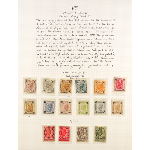 292 - AUSTRIA 1890 - 1907 FRANZ JOSEF DEFINITIVES collection of over 180 mint / some never hinged mint sta... 