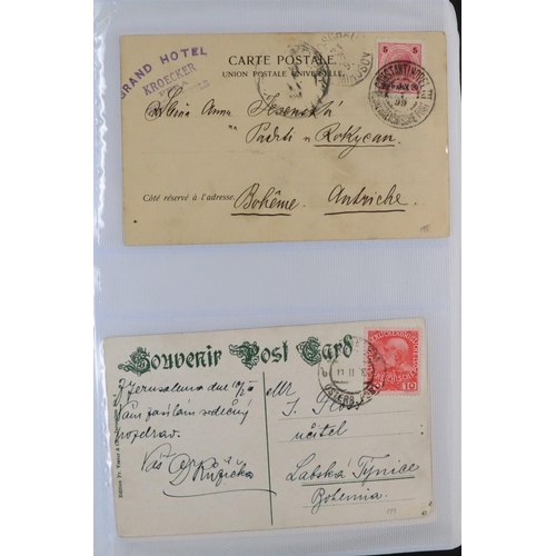 296 - AUSTRIA AUSTRIA & AREAS POSTCARDS & COVERS 1810-1940's collection in six volumes, includes pre-stamp... 