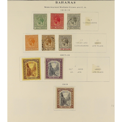 303 - BAHAMAS 1863 - 1938 COLLECTION of 80+ mint & used stamps on album pages, incl 1884 set to 5s mint & ... 