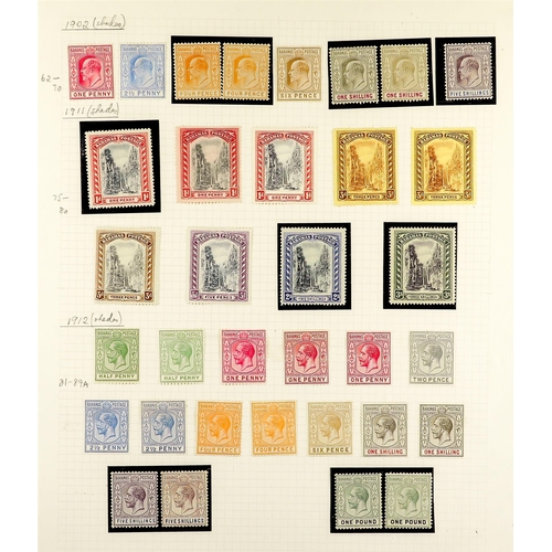 306 - BAHAMAS 1902 - 1935 COLLECTION of 54 mint stamps collection on album pages, note 1902-07 set to 5s, ... 