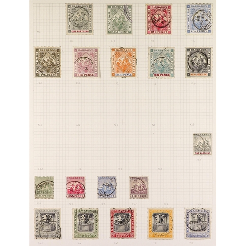 322 - BARBADOS 1852 - 1980 USED COLLECTION of around 500 stamps & miniature sheets in album, comprehensive... 