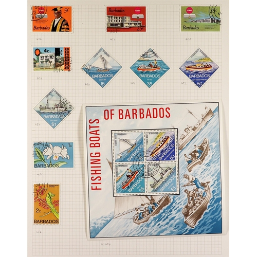 322 - BARBADOS 1852 - 1980 USED COLLECTION of around 500 stamps & miniature sheets in album, comprehensive... 