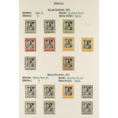 323 - BARBADOS 1855 - 1910 MINT COLLECTION of over 120 mint stamps on album pages, note 1855 (½d) green un... 