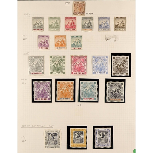 329 - BARBADOS 1892 - 1950 COLLECTION of approx 140 mint stamps on album pages, note 1892 set to 10d; 1897... 