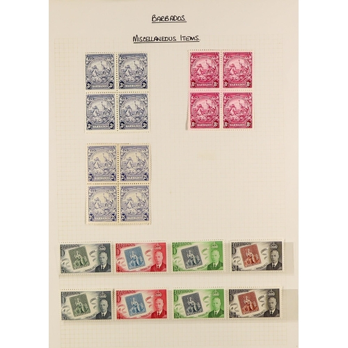 331 - BARBADOS 1937 - 1952 MINT COLLECTION on pages, complete for the basic issues with additional items, ... 