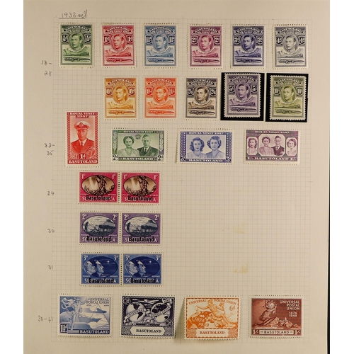 333 - BASUTOLAND 1933 - 1949 MINT COLLECTION on pages, note 1933 set, 1935 Jubilee set, 1938 set etc (42 s... 