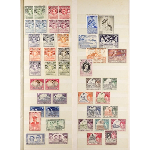 334 - BASUTOLAND 1933 - 1966 COMPLETE COLLECTION of over 130 mint stamps on protective pages, totally comp... 