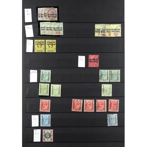 340 - BECHUANALAND 1885 - 1938 MINT & USED STAMPS on protective pages, note 1885-87 CA ½d (3, one used) & ... 