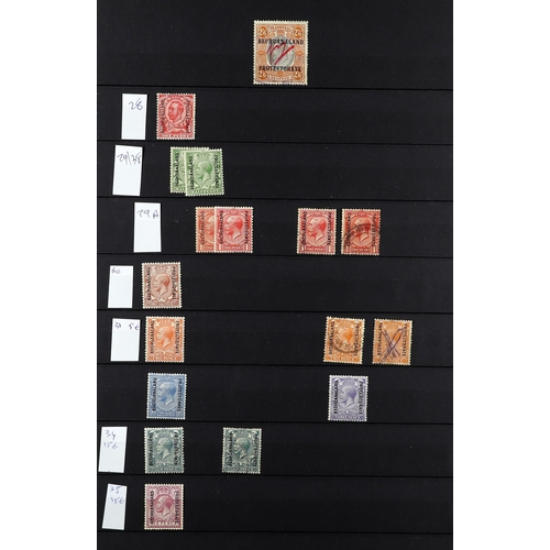 340 - BECHUANALAND 1885 - 1938 MINT & USED STAMPS on protective pages, note 1885-87 CA ½d (3, one used) & ... 