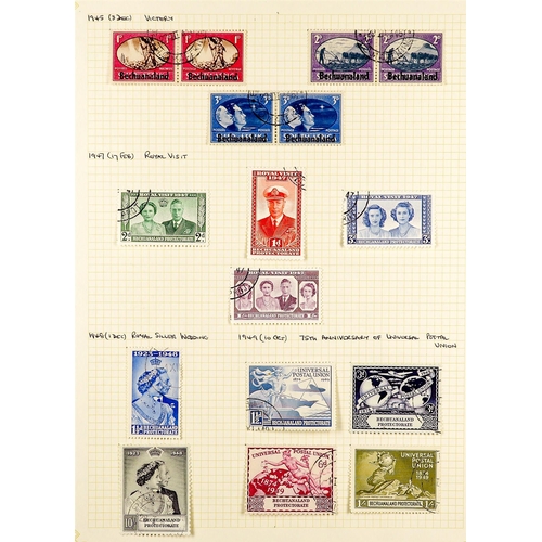 341 - BECHUANALAND 1904 - 1949 COLLECTION of around 80 fine used stamps on pages, includes sets, higher va... 