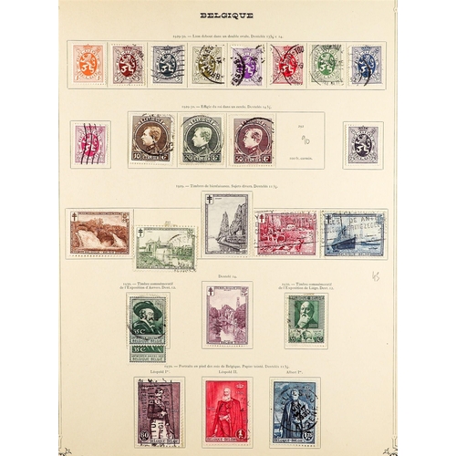 344 - BELGIUM 1849 - 1942 COLLECTION of around 700 chiefly used stamps on album pages, comprehensive incl ... 