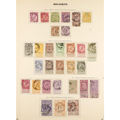 344 - BELGIUM 1849 - 1942 COLLECTION of around 700 chiefly used stamps on album pages, comprehensive incl ... 