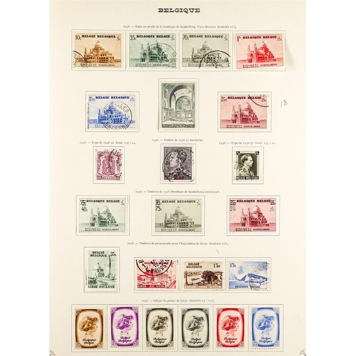 344 - BELGIUM 1849 - 1942 COLLECTION of around 700 chiefly used stamps on album pages, comprehensive incl ... 