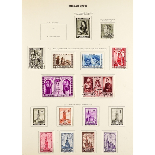 344 - BELGIUM 1849 - 1942 COLLECTION of around 700 chiefly used stamps on album pages, comprehensive incl ... 