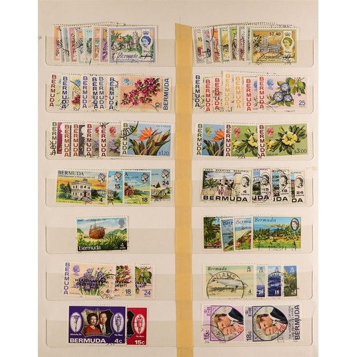 353 - BERMUDA 1865 - 1990's COLLECTION of around 700 mint and used stamps on stock book pages, many sets, ... 